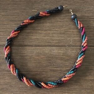 Vintage twist seed beaded necklace